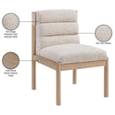  Meridian Eloura Beige Linen Textured Fabric Upholstered Dining Chair IMAGE 8