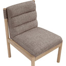  Meridian Eloura Brown Linen Textured Fabric Upholstered Dining Chair IMAGE 5