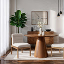  Meridian Eloura Cream Linen Textured Fabric Upholstered Dining Chair IMAGE 2