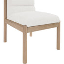  Meridian Eloura Cream Linen Textured Fabric Upholstered Dining Chair IMAGE 6