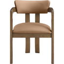  Meridian Lavrin Cognac Vegan Leather Upholstered Dining Arm Chair IMAGE 2