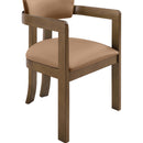  Meridian Lavrin Cognac Vegan Leather Upholstered Dining Arm Chair IMAGE 6