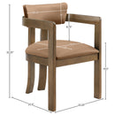  Meridian Lavrin Cognac Vegan Leather Upholstered Dining Arm Chair IMAGE 8