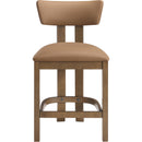  Meridian Lavrin Cognac Vegan Leather Upholstered Counter Stool IMAGE 2