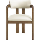  Meridian Lavrin Cream Vegan Leather Upholstered Dining Arm Chair IMAGE 2