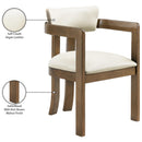  Meridian Lavrin Cream Vegan Leather Upholstered Dining Arm Chair IMAGE 9