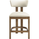  Meridian Lavrin Cream Vegan Leather Upholstered Counter Stool IMAGE 3
