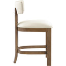  Meridian Lavrin Cream Vegan Leather Upholstered Counter Stool IMAGE 4