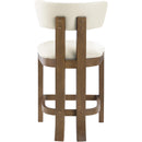  Meridian Lavrin Cream Vegan Leather Upholstered Counter Stool IMAGE 5