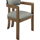  Meridian Lavrin Olive Vegan Leather Upholstered Dining Arm Chair IMAGE 6