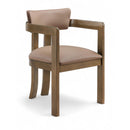  Meridian Lavrin Tan Vegan Leather Upholstered Dining Arm Chair IMAGE 1