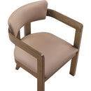  Meridian Lavrin Tan Vegan Leather Upholstered Dining Arm Chair IMAGE 7