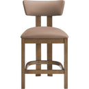  Meridian Lavrin Tan Vegan Leather Upholstered Counter Stool IMAGE 2