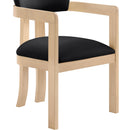 Meridian Lavrin Black Vegan Leather Upholstered Dining Arm Chair IMAGE 5