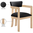  Meridian Lavrin Black Vegan Leather Upholstered Dining Arm Chair IMAGE 8