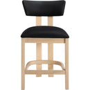  Meridian Lavrin Black Vegan Leather Upholstered Counter Stool IMAGE 2