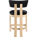  Meridian Lavrin Black Vegan Leather Upholstered Counter Stool IMAGE 4