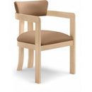  Meridian Lavrin Cognac Vegan Leather Upholstered Dining Arm Chair IMAGE 1