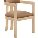  Meridian Lavrin Cognac Vegan Leather Upholstered Dining Arm Chair IMAGE 5