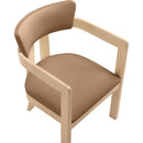  Meridian Lavrin Cognac Vegan Leather Upholstered Dining Arm Chair IMAGE 6