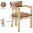  Meridian Lavrin Cognac Vegan Leather Upholstered Dining Arm Chair IMAGE 8