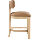  Meridian Lavrin Cognac Vegan Leather Upholstered Counter Stool IMAGE 3
