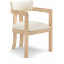  Meridian Lavrin Cream Vegan Leather Upholstered Dining Arm Chair IMAGE 1