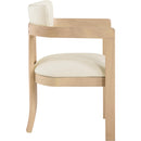  Meridian Lavrin Cream Vegan Leather Upholstered Dining Arm Chair IMAGE 3