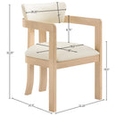 Meridian Lavrin Cream Vegan Leather Upholstered Dining Arm Chair IMAGE 7
