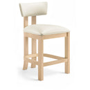  Meridian Lavrin Cream Vegan Leather Upholstered Counter Stool IMAGE 1
