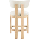  Meridian Lavrin Cream Vegan Leather Upholstered Counter Stool IMAGE 4