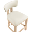  Meridian Lavrin Cream Vegan Leather Upholstered Counter Stool IMAGE 6