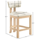  Meridian Lavrin Cream Vegan Leather Upholstered Counter Stool IMAGE 7