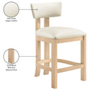  Meridian Lavrin Cream Vegan Leather Upholstered Counter Stool IMAGE 8
