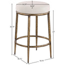  Meridian Ferro Beige Linen Textured Performance Fabric Upholstered Counter Stool IMAGE 4