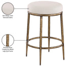  Meridian Ferro Beige Linen Textured Performance Fabric Upholstered Counter Stool IMAGE 5
