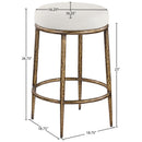  Meridian Ferro Cream Linen Textured Performance Fabric Upholstered Counter Stool IMAGE 4