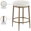  Meridian Ferro Cream Linen Textured Performance Fabric Upholstered Counter Stool IMAGE 5