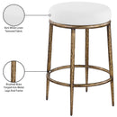  Meridian Ferro White Linen Textured Performance Fabric Upholstered Counter Stool IMAGE 5