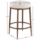  Meridian Ferro Beige Linen Textured Performance Fabric Upholstered Counter Stool IMAGE 4