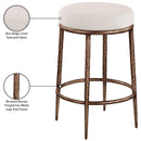  Meridian Ferro Beige Linen Textured Performance Fabric Upholstered Counter Stool IMAGE 5