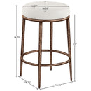  Meridian Ferro Cream Linen Textured Performance Fabric Upholstered Counter Stool IMAGE 4