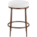  Meridian Ferro White Linen Textured Performance Fabric Upholstered Counter Stool IMAGE 2