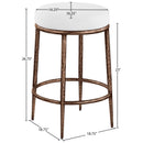  Meridian Ferro White Linen Textured Performance Fabric Upholstered Counter Stool IMAGE 4