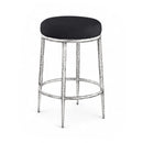  Meridian Ferro Black Linen Textured Performance Fabric Upholstered Counter Stool IMAGE 1