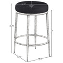  Meridian Ferro Black Linen Textured Performance Fabric Upholstered Counter Stool IMAGE 4