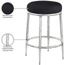  Meridian Ferro Black Linen Textured Performance Fabric Upholstered Counter Stool IMAGE 5