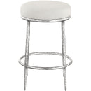  Meridian Ferro Cream Linen Textured Performance Fabric Upholstered Counter Stool IMAGE 3