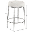  Meridian Ferro Cream Linen Textured Performance Fabric Upholstered Counter Stool IMAGE 4