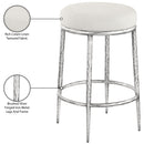  Meridian Ferro Cream Linen Textured Performance Fabric Upholstered Counter Stool IMAGE 5